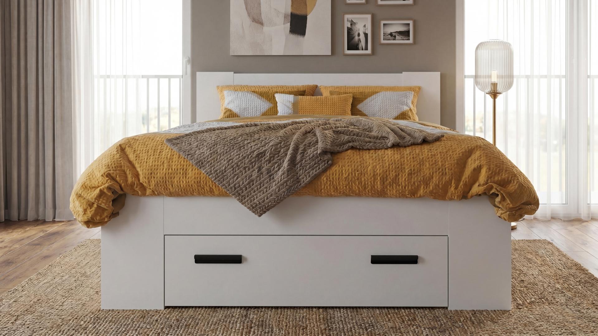 Bed + drawers for mattress 120/200 Nemo, white + black  3